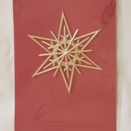 Christmas Tree Decoration - Handmade German Straw Star Ornament Design 6 - thumbnail 3