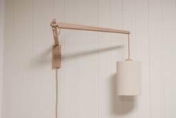 Handmade Articulating Wall Lamp, Pull Out Light Arm -- Natural Oak 100% Solid - thumbnail 1
