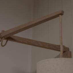 Handmade Articulating Wall Lamp, Pull Out Light Arm -- Natural Oak 100% Solid - thumbnail 3