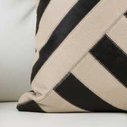 Beige Black White Patchwork Cowhide Cushion 48x48 - thumbnail 2
