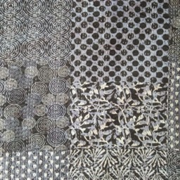 Artisan Hand-stitched Queen Sie Indigo Black Kantha Quilt Hand Block Print Blanket Embroidered Design Bedspread Throw - thumbnail 4