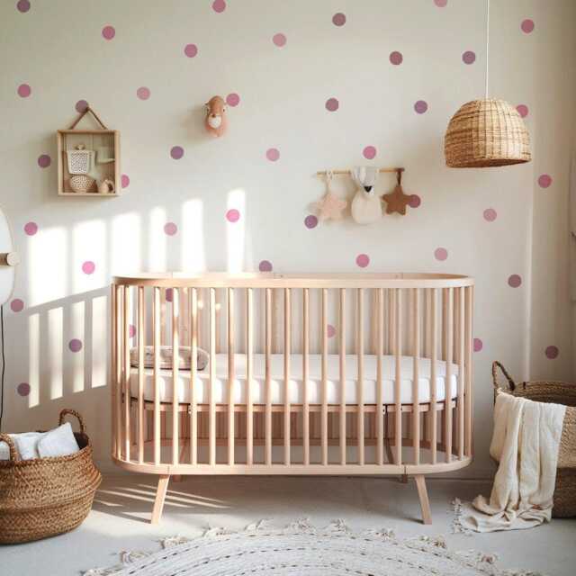 Pink Polka Dots Nursery Wall Stickers - image 1