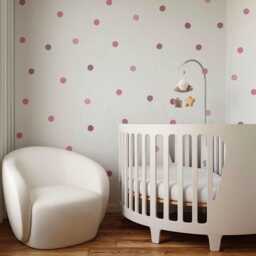 Pink Polka Dots Nursery Wall Stickers - thumbnail 2