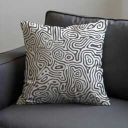 Monochrome Abstract Cushion Cover, Black Line Art Pillow Case, Modern Minimalist Throw Sofa Or Bedroom Decor - thumbnail 2