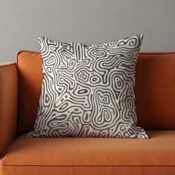 Monochrome Abstract Cushion Cover, Black Line Art Pillow Case, Modern Minimalist Throw Sofa Or Bedroom Decor - thumbnail 3