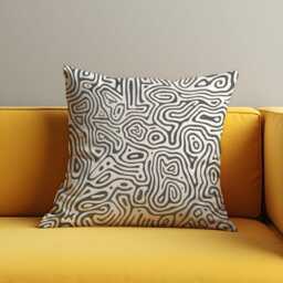 Monochrome Abstract Cushion Cover, Black Line Art Pillow Case, Modern Minimalist Throw Sofa Or Bedroom Decor - thumbnail 4