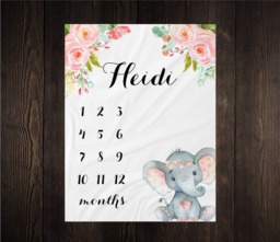 Safari Baby Milestone Blanket Month Growth Tracker Fleece Shower Tribal Newborn Gift Animals - thumbnail 1