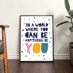 Be You Print, Girls Nursery Prints, Affirmation Bedroom Inspirational Quotes, Playroom Wall Art - thumbnail 3