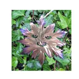Green Man Wall Art Rainbow Steel Leaf Plaque - 15cm - thumbnail 2