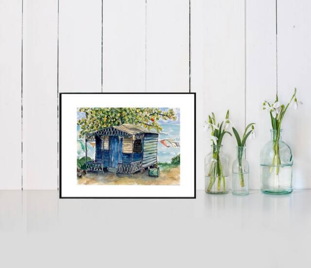 "Art, Painting, Watercolor, Jamaican, Shabby, Rustic, Shop, Print - ""Cold Drinks" - image 1