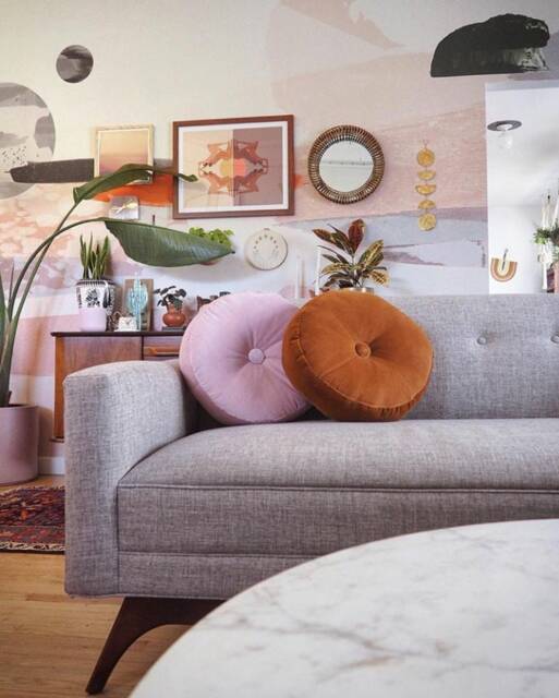 Round Copper Velvet Pillow // Pouf Box Tufted Cushion - image 1