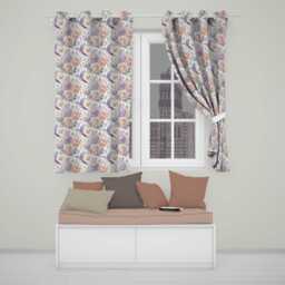 Delicate Hummingbird With Light Floral Meadow Seamless Pattern Readymade Eyelet Ring Top Thermal 100% Blackout Curtains - thumbnail 1