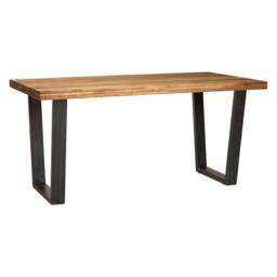 Handcrafted Reclaimed Wood Desk Black Steel Legs, Industrial Style - thumbnail 2