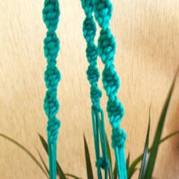 Macrame Plant Holder 28 Inches 3mm - Green Strong Hanging Planter Indoor Outdoor Macrame Wall Hanging Planter Pattern - thumbnail 3