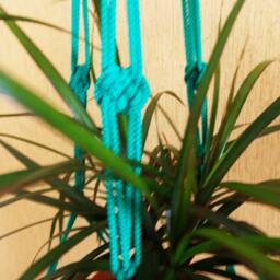 Macrame Plant Holder 28 Inches 3mm - Green Strong Hanging Planter Indoor Outdoor Macrame Wall Hanging Planter Pattern - thumbnail 2