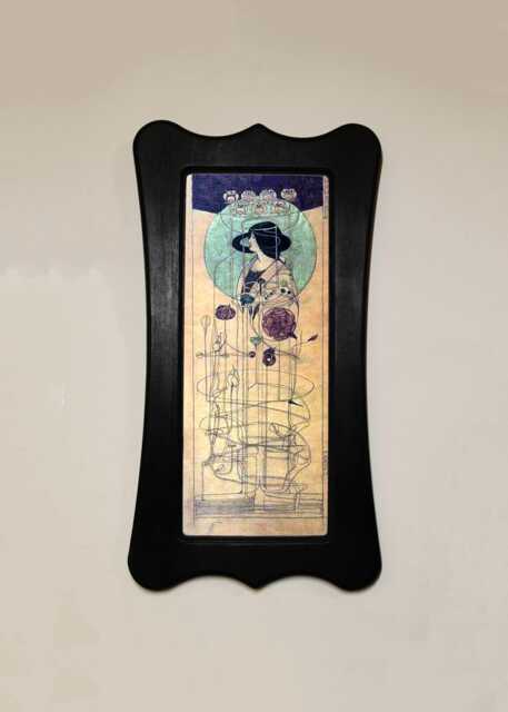 Black Wooden Framed Picture, Art Nouveau Style, Charles Rennie Mackintosh, Part Imagined, Print, Wall Hanging Home Decor - image 1
