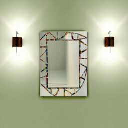 Rectangular & Square Stained-Glass Mirrors, Versailles, Baroque Elegance, Colorful Glass Mosaic One-Of-A-Kind, Handmade in France - thumbnail 4