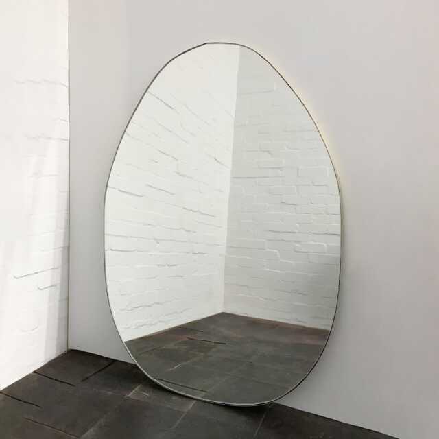 Nuva??? Organic Freeform Mirror With Brushed Brass Frame, Oversized - image 1