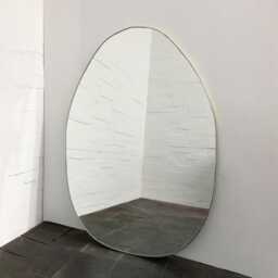 Nuva??? Organic Freeform Mirror With Brushed Brass Frame, Oversized