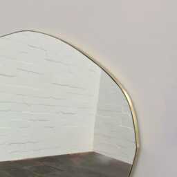 Nuva??? Organic Freeform Mirror With Brushed Brass Frame, Oversized - thumbnail 3