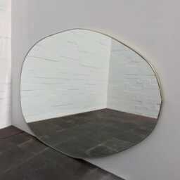 Nuva??? Organic Freeform Mirror With Brushed Brass Frame, Oversized - thumbnail 2