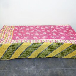Kantha Quilt Indian Cotton Bedspread Blanket Bedding , Bed Cover, Sofa Throw , Gardern Decor - thumbnail 2