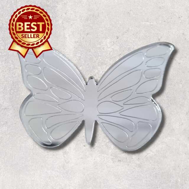 Etched Butterfly Acrylic Mirror Wall Art - Many Size, Colour Options - Bespoke Items Made - image 1