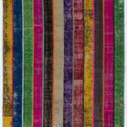 Multicolor Handmade Turkish Patchwork Rug - thumbnail 2