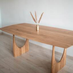 Solid Oak Dining Table, Live Edge, Scandinavian Style, 240x100 cm - thumbnail 3