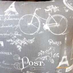 Grey & White Paris Pillow Cover, French Country Decor - thumbnail 2