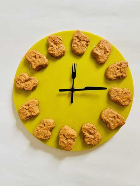 Chicken Nugget Wall Clock/Dopamine D??cor/Fake Food/Kitchen D??cor/Food D??cor/Pop Art/Maximalist D??cor/Funny Clock/Unique Gift/ Food Clock - image 1