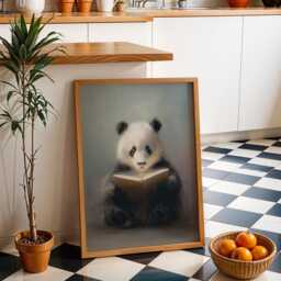 Bookish Wall Art - Panda Reading Book Print Lover Poster Funny Gift - thumbnail 2