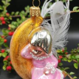Hand Blown Glass Angel Ornament Sparkling Christmas Bauble, Made in Poland - thumbnail 3