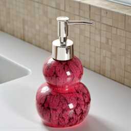 Marble Ceramic Soap Dispenser Unique Cylinder Dispener, Bathroom Decor , Lotion Bottle - thumbnail 4