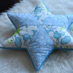 Star Pillow...blue Star...children's Room...sleeping...cuddly Pillow...fawn...boys...baby...decorative Pillow...kids - thumbnail 2