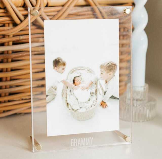 Personalized Acrylic Frame // Photo Gifts, Custom Picture Frame, Gifts For Mom, Her, Engraved - image 1