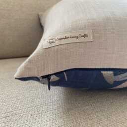 Langley Leaf Navy Cushion, Embroidered John Lewis Fabric With A Zip Fastening 16 - thumbnail 3