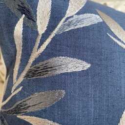Langley Leaf Navy Cushion, Embroidered John Lewis Fabric With A Zip Fastening 16 - thumbnail 2