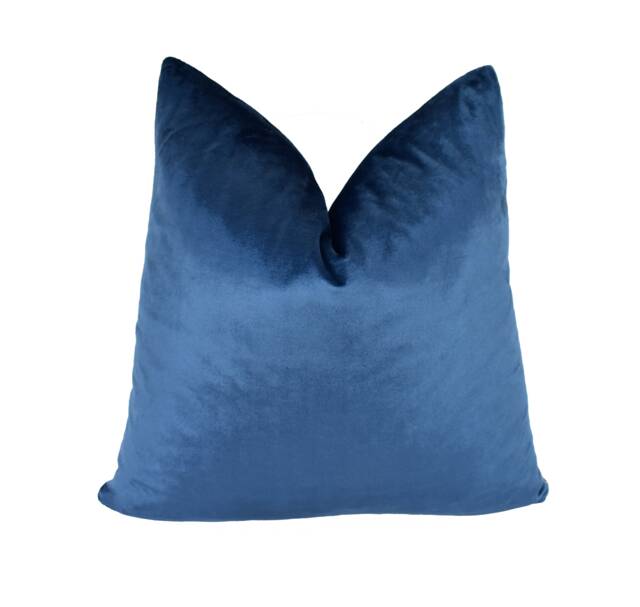 stunning Designer Indigo Velvet Cushion Cover - Handmade Throw Pillow Home Decor - image 1