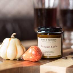 Pumpkin Coffee Soy Candle - Fall Scent, Notes