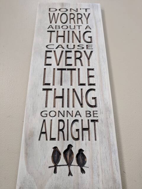 Bob Marley Wood Sign, Three Little Birds Carving, Rasta Reggae Wall Art - image 1