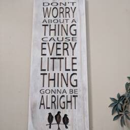 Bob Marley Wood Sign, Three Little Birds Carving, Rasta Reggae Wall Art - thumbnail 3