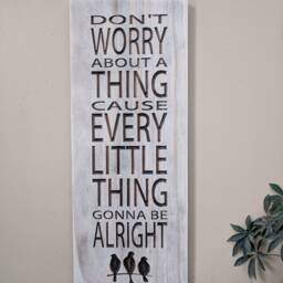 Bob Marley Wood Sign, Three Little Birds Carving, Rasta Reggae Wall Art - thumbnail 2