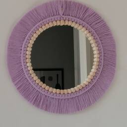 Lilac Mirror, Bead Macrame, Girl's Room, Birthday Gift, Newborn Baby Express Shipping, Nursery, Wall Decor - thumbnail 3