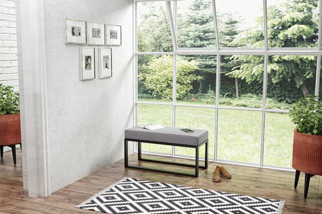 Owen Elegant Bench/Seat in The Hall Living Room Bedroom Different Sizes & Colors Strong Metal Frame Hand Made Poland - image 1