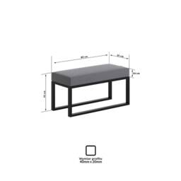 Owen Elegant Bench/Seat in The Hall Living Room Bedroom Different Sizes & Colors Strong Metal Frame Hand Made Poland - thumbnail 2