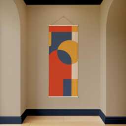 Retro Geometric Tapestry - Wall Hanging Unique Art - thumbnail 2