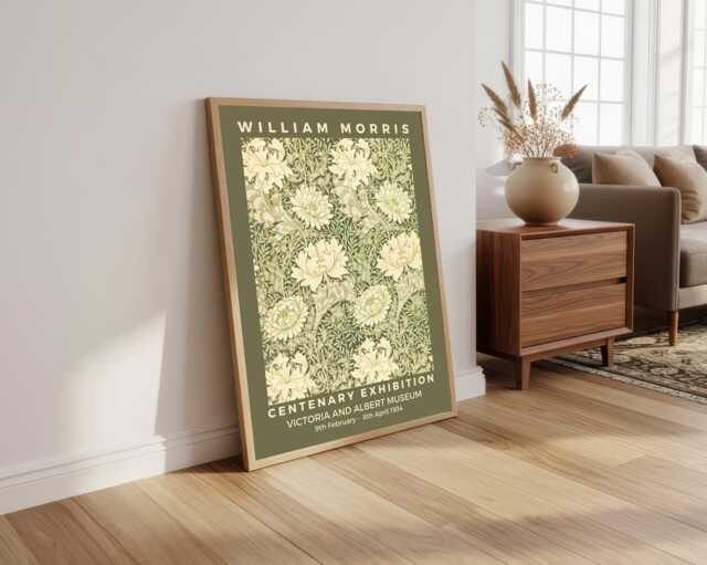 William Morris Chrysanthemum Print Art Nouveau Floral Wall Decor - image 1
