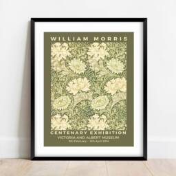William Morris Chrysanthemum Print Art Nouveau Floral Wall Decor - thumbnail 2
