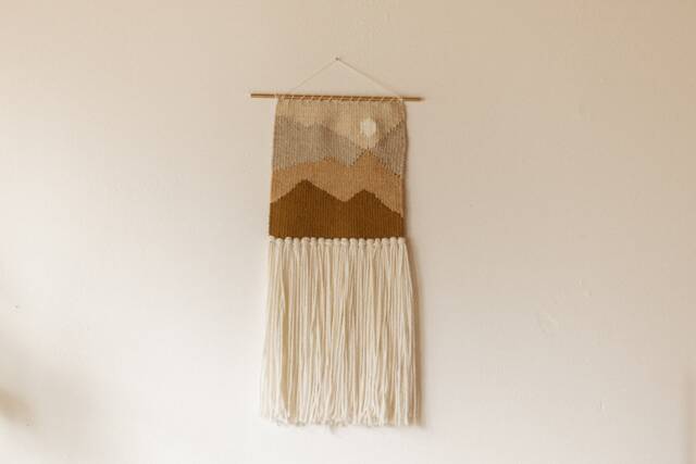 Mountain Weaving//Woven Wall Hanging//Weaving Hanging//Fiber Art//Macrame Weaving - image 1